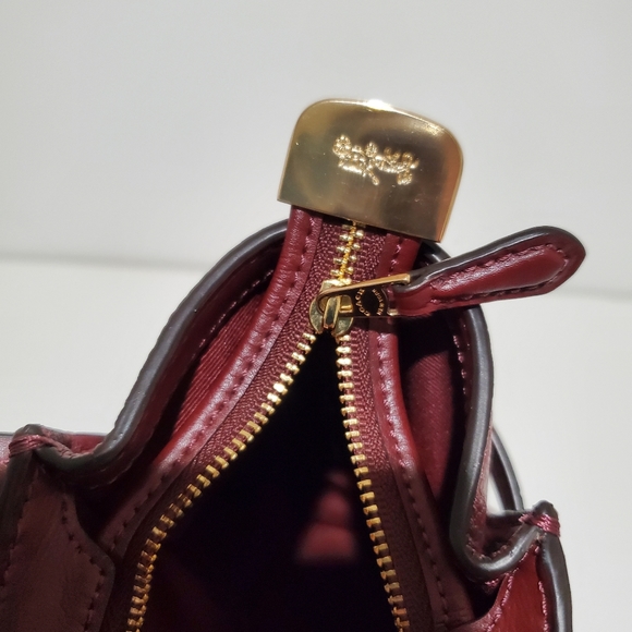 Coach Blake Flap Carryall Wine Crossbody Bag - Picture 8 of 12